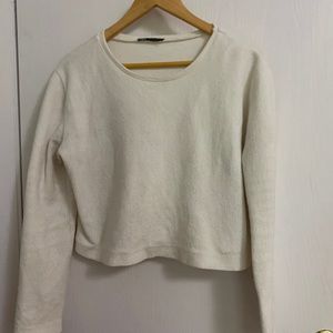 ZARA White Cropped Sweater